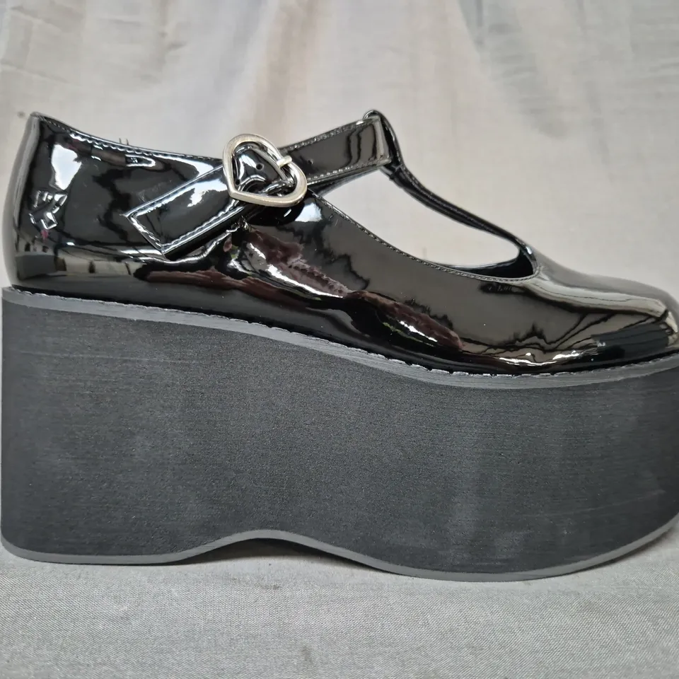 BOXED PAIR OF KOI MORENO BLACK PLATFORM MARY JANES UK SIZE 5