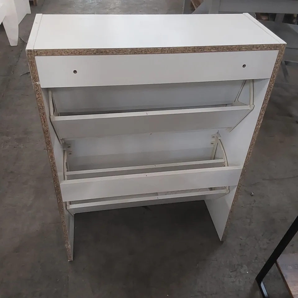 WOODEN SHOE STORAGE CABINET - WHITE