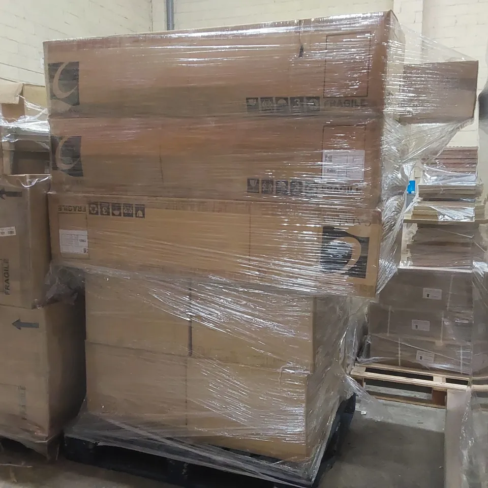 PALLET CONTAINING A LARGE QUANTITY OF ASSORTED BATHROOM FURNITURE PARTS INCLUDING: SAVENA VANITY BASES, SAVENA TALL WALL UNITS