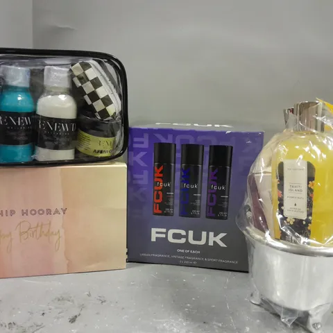 8 ASSORTED GIFT SETS TO INCLUDE FCUK, NIVEA MEN, SPA LUXETIQUE, ETC 