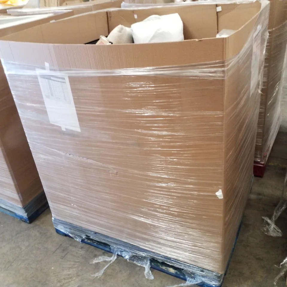 PALLET CONTAINING ASSORTED PRODUCTS INCLUDING BATH TRAYS, CHRISTMAS ORNAMENTS, DREAMBABY SMART-GRIP DELUXE FAN & STORAGE TUBS