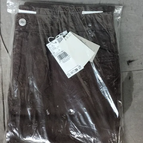 BAGGED MANGO TROUSERS IN BROWN SIZE UK 16