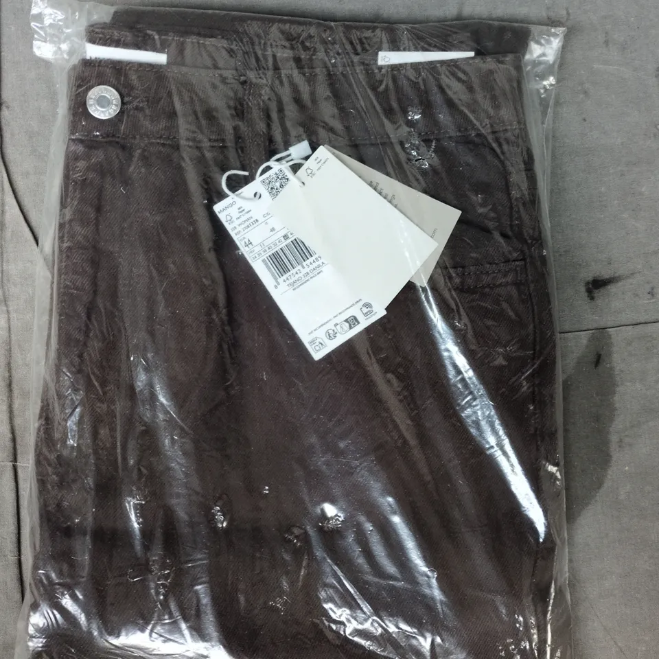 BAGGED MANGO TROUSERS IN BROWN SIZE UK 16