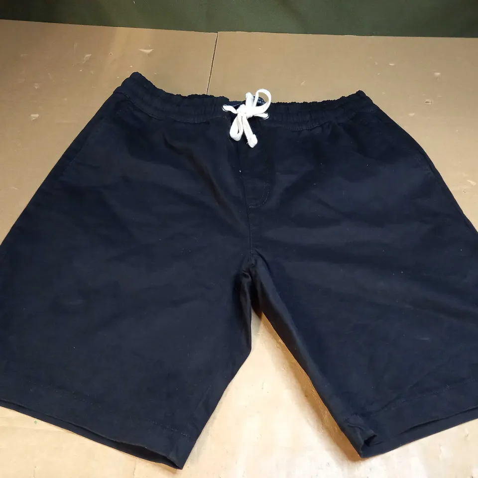 BERMUDA RELAXED BLACK DENIM SHORTS - SIZE S