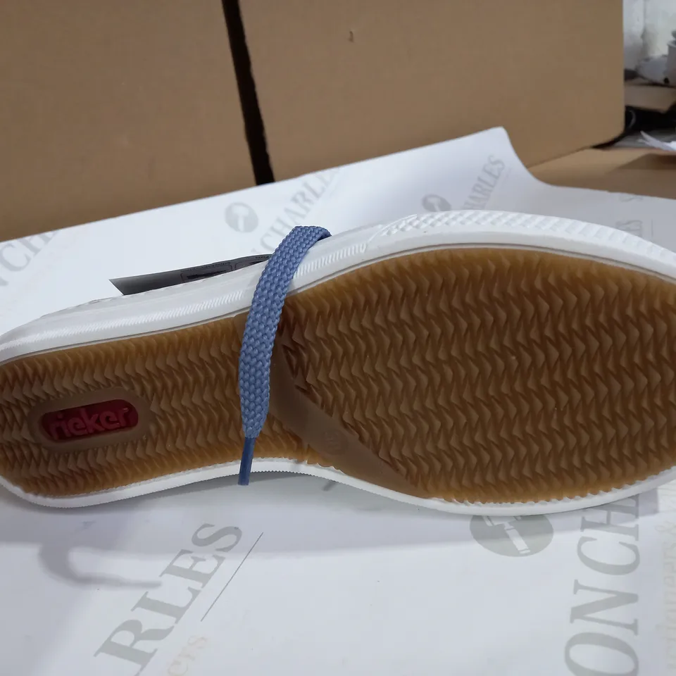RIEKER ZIP SHOE WHITE TRAINER SIZE 5
