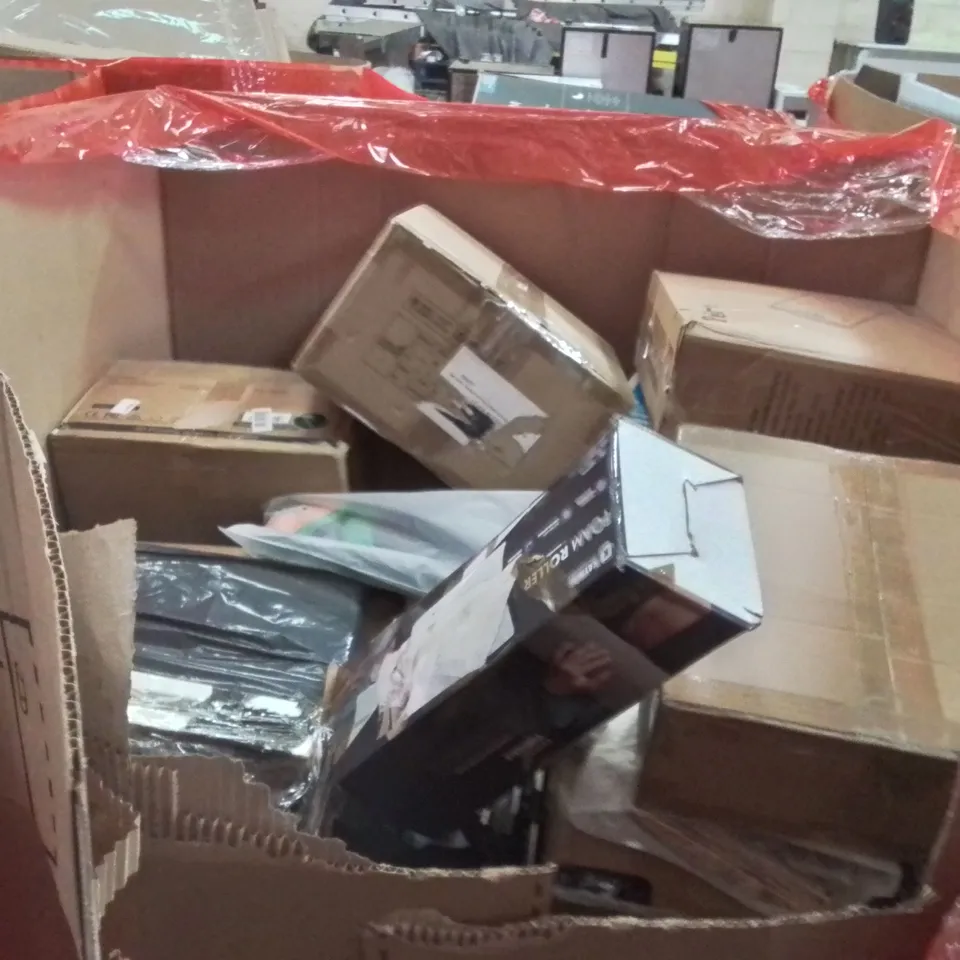 PALLET OF ASSORTED HOUSEHOLD GOODS AND PRODUCTS TO INCLUDE;DRINKS TROLLEY,PILLOWS,ELLIPTICAL TRAINER