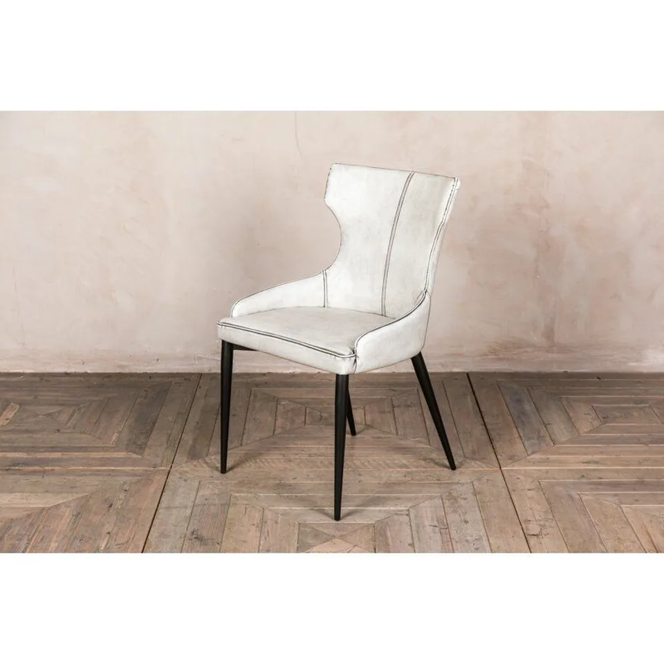BOXED OSIAS UPHOLSTERED WHITE DINING CHAIR 