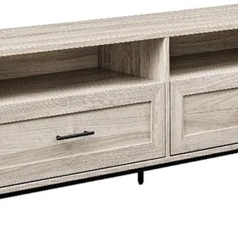 BRAND NEW BOXED WALKER EDISON CAMROSE WOODEN TV STAND WITH 2 DRAWERS IN BIRCH (1 BOX)