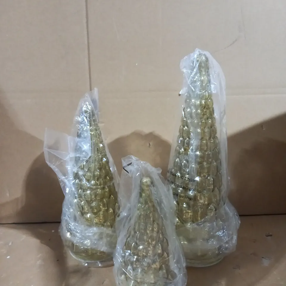 ALISON CORK SET OF MERCURY GLASS TREES 