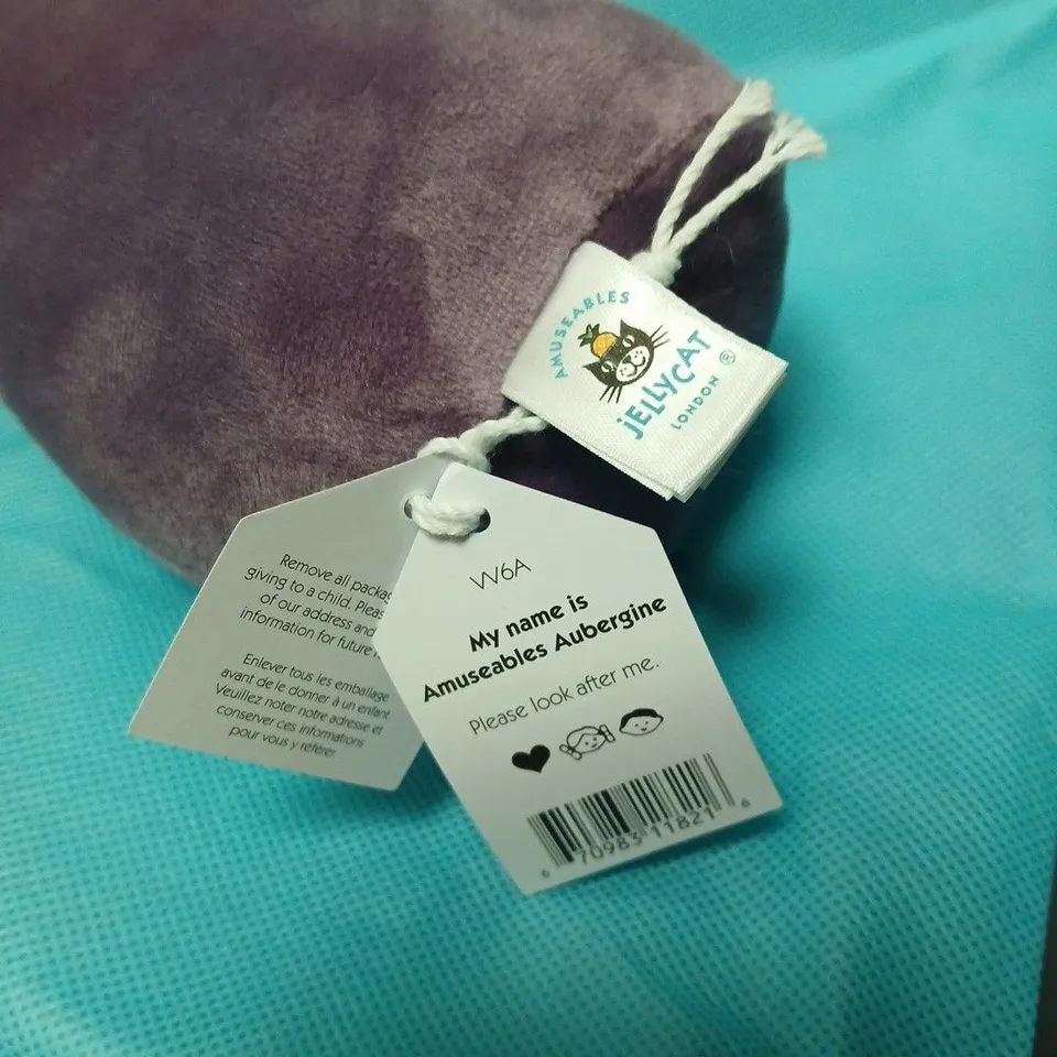 JELLYCAT AMUSEABLES AUBERGINE EGGPLANT PLUSH TOY