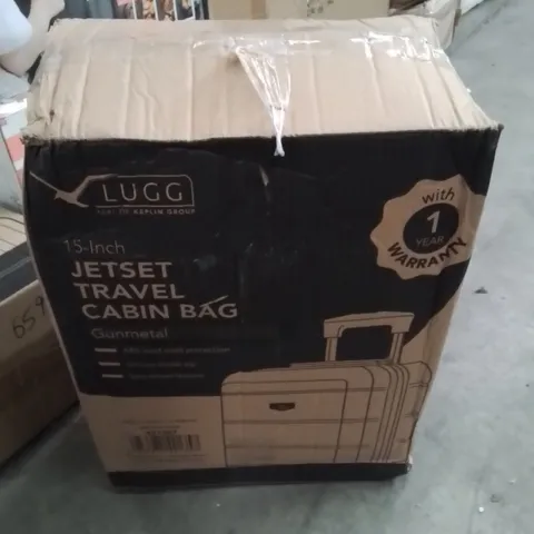 BOXED LUGG 15INCH JETSET TRAVEL CABIN BAG GUNMETAL 