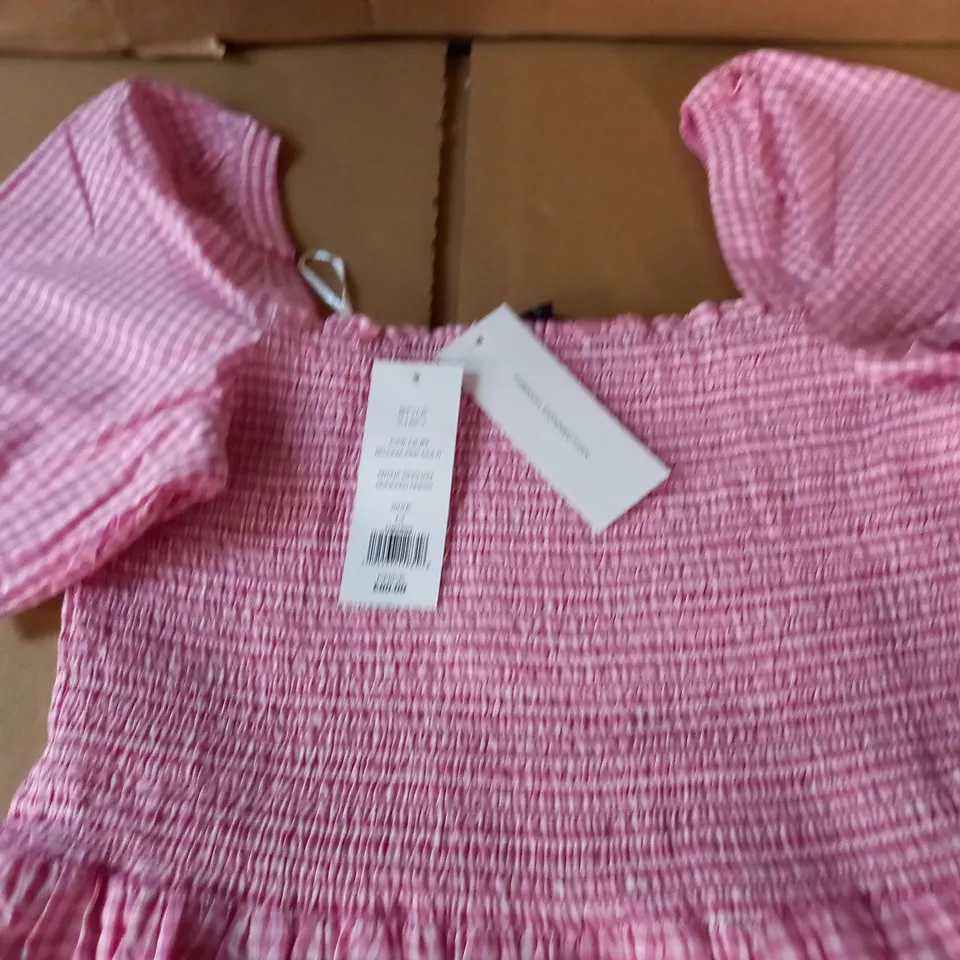FRENCH CONNECTION BEGONIA GINGHAM SMOCKED DRESS - M
