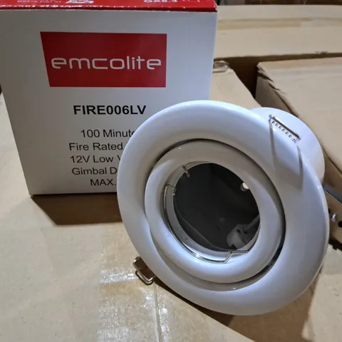 PALLET CONTAINING 18 20-PACK BOXES OF EMCOLITE 100 MINUTE FIRE RATED MR16 GIMBAL DOWNLIGHTS