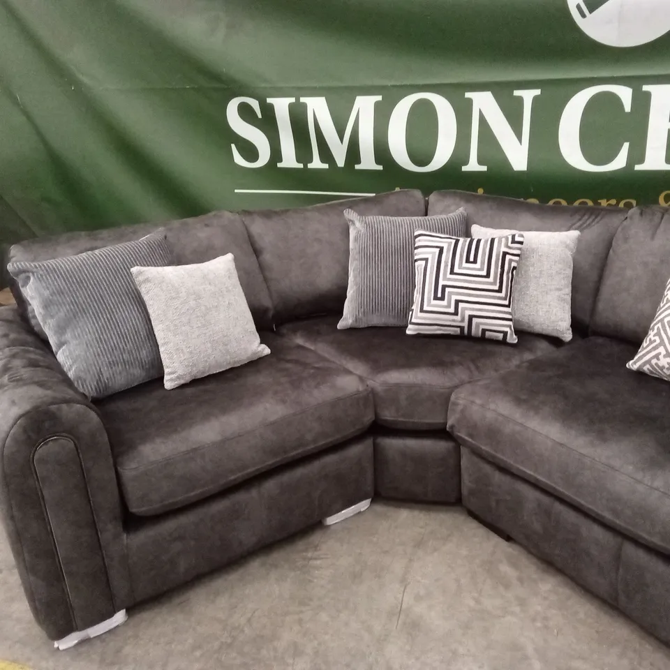 AMARA LEFT HAND DOUBLE ARM CORNER GROUP SOFA - CHARCOAL RRP £2649