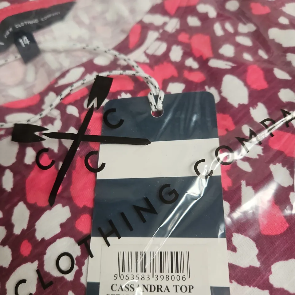CREW CLOTHING CASSANDRA TOP – PETALS PRINT, UK SIZE 14