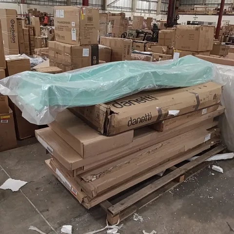 PALLET OF ASSORTED INCOMPLETE FURNITURE PARTS AND PIECES