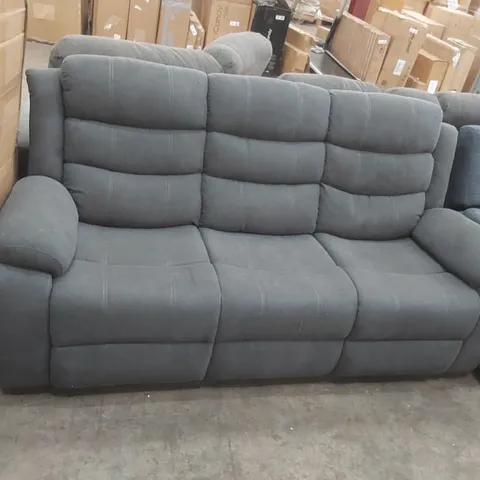QUALITY DESIGNER FABRIC UPHOLSTERED MANUAL RECLINER SOFA