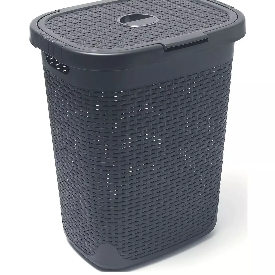 ADDIS 50-LITRE FAUX RATTAN UTILITY HAMPER RRP £23.99