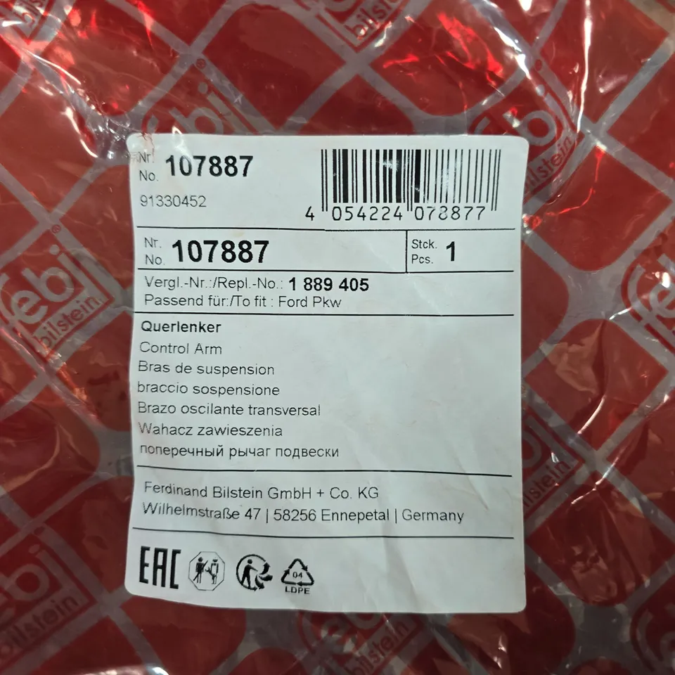 FEBI BILSTEIN 107887 WISHBONE / SUSPENSION ARM 