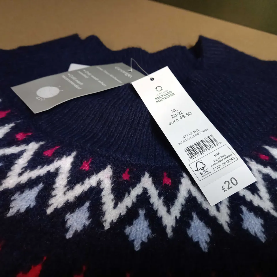 GEORGE SOFT KNIT NAVY JUMPER - SIZE 20/22