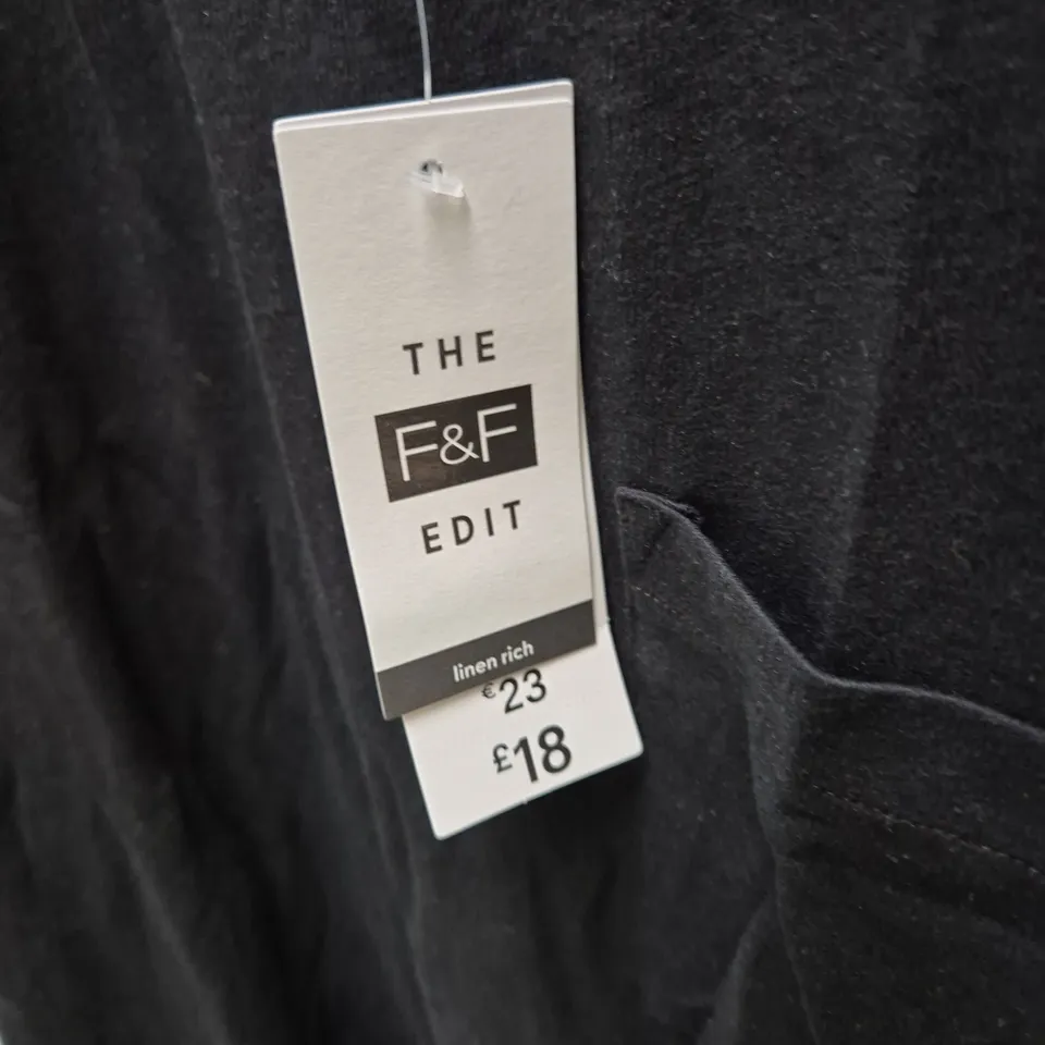 F&F Linen Rich T-shirt – Black – UK M