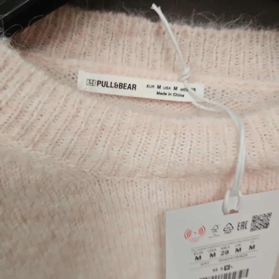 PULL&BEAR KNIT SWEATER, PINK, WOMEN'S EU M 