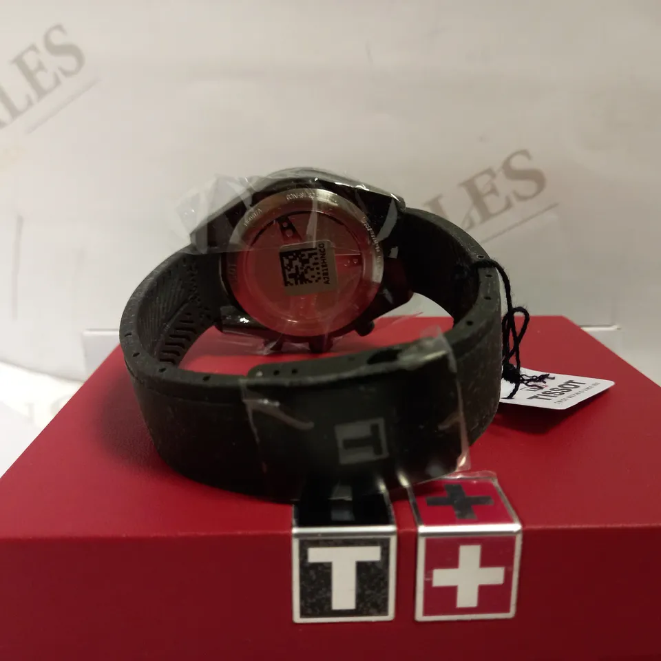 TISSOT TRIPLE DIAL WATCH WITH BLACK RUBBER STRAP