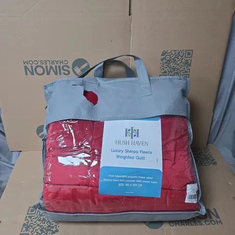 HUSH HAVEN LUXURY SHERPA FLEECE WEIGHTED QUILT
