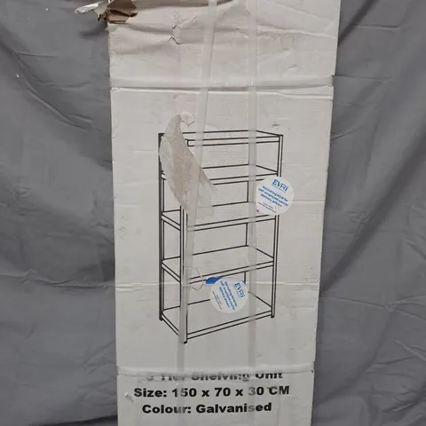GALVANISED METAL STORAGE SHELF UNIT – 150 X 70 X 30 CM, BOXED