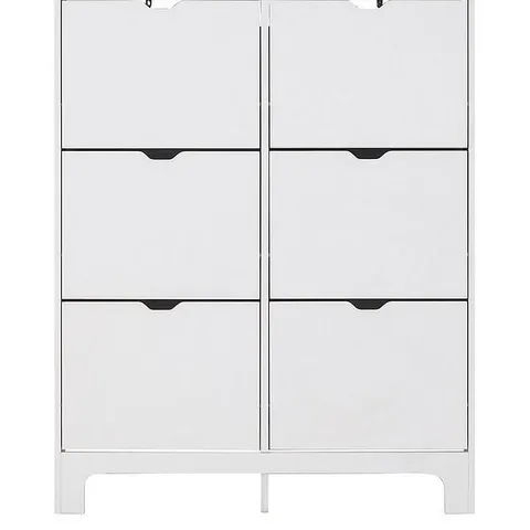 GFW NARROW 6 DRAWER SHOE CABINET WHITE (5060713890300) - COLLECTION ONLY