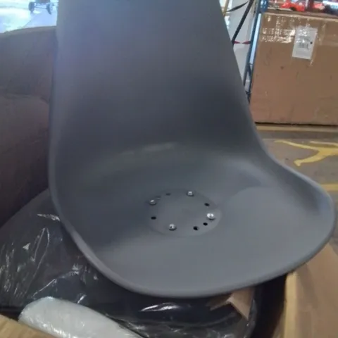BOXED CLIPOP SET OF 4 DARK GREY PLASTIC DINING CHAIRS