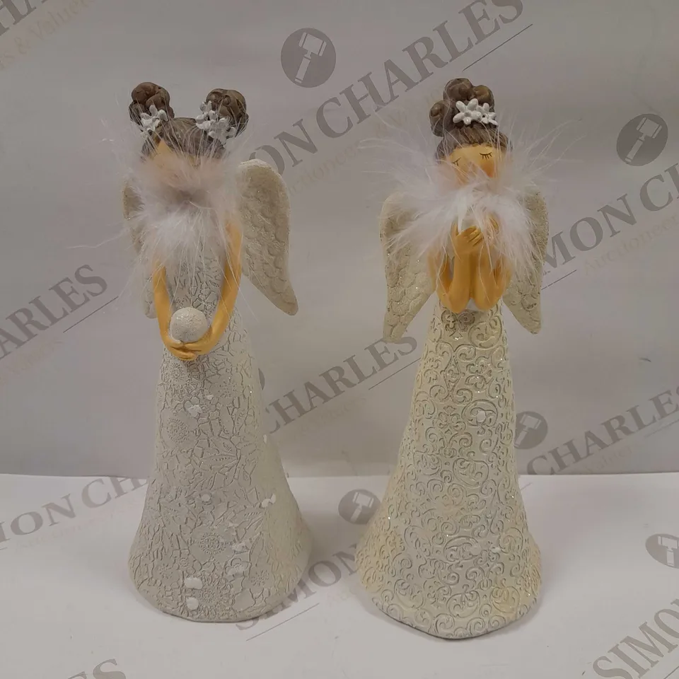 SET OF 2 WHITE STANDING ANGELS RRP £79.98