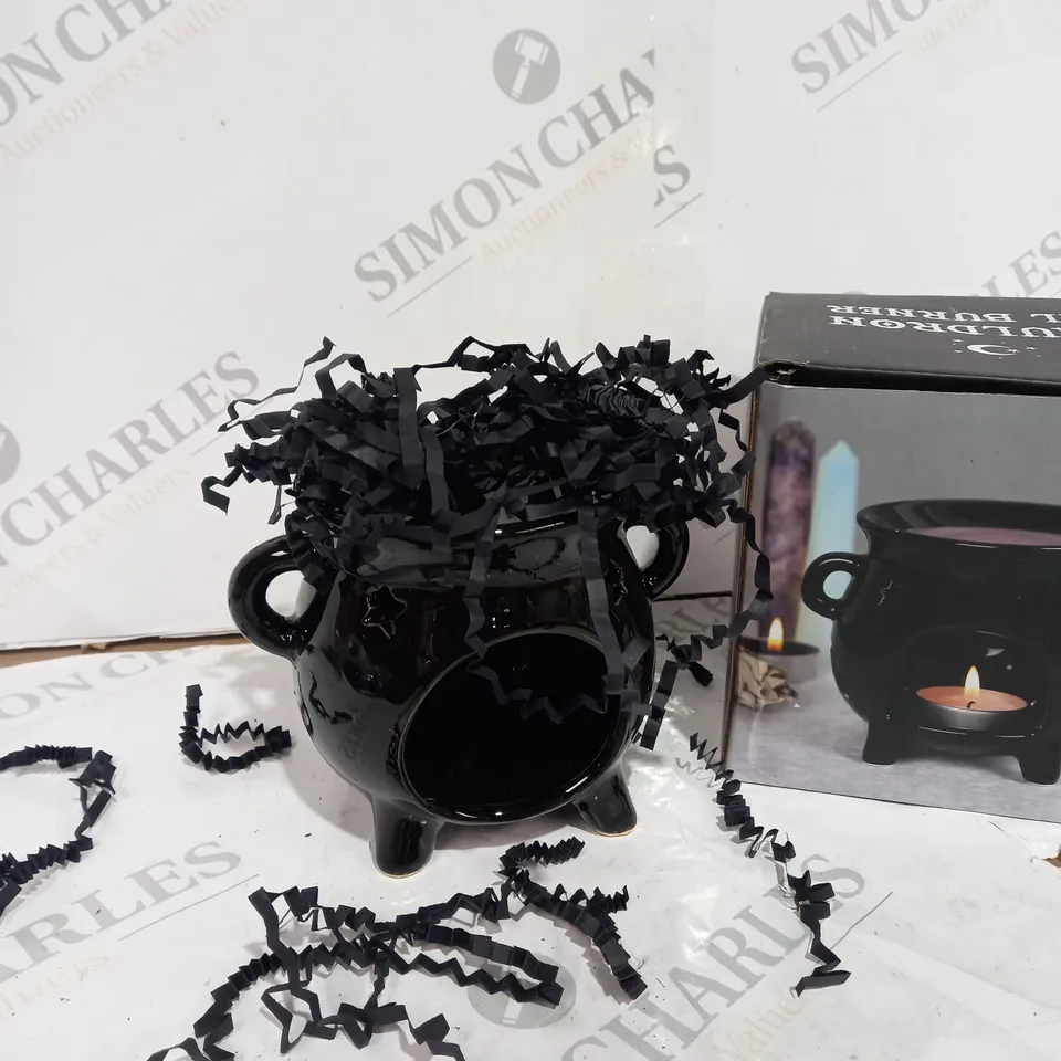 BOXED CAULDRON OIL BURNER HALLOWEEN DECOR