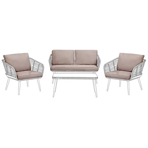 BOXED OUTDOOR CUSHION COVER SET CORINTH BEIGE
