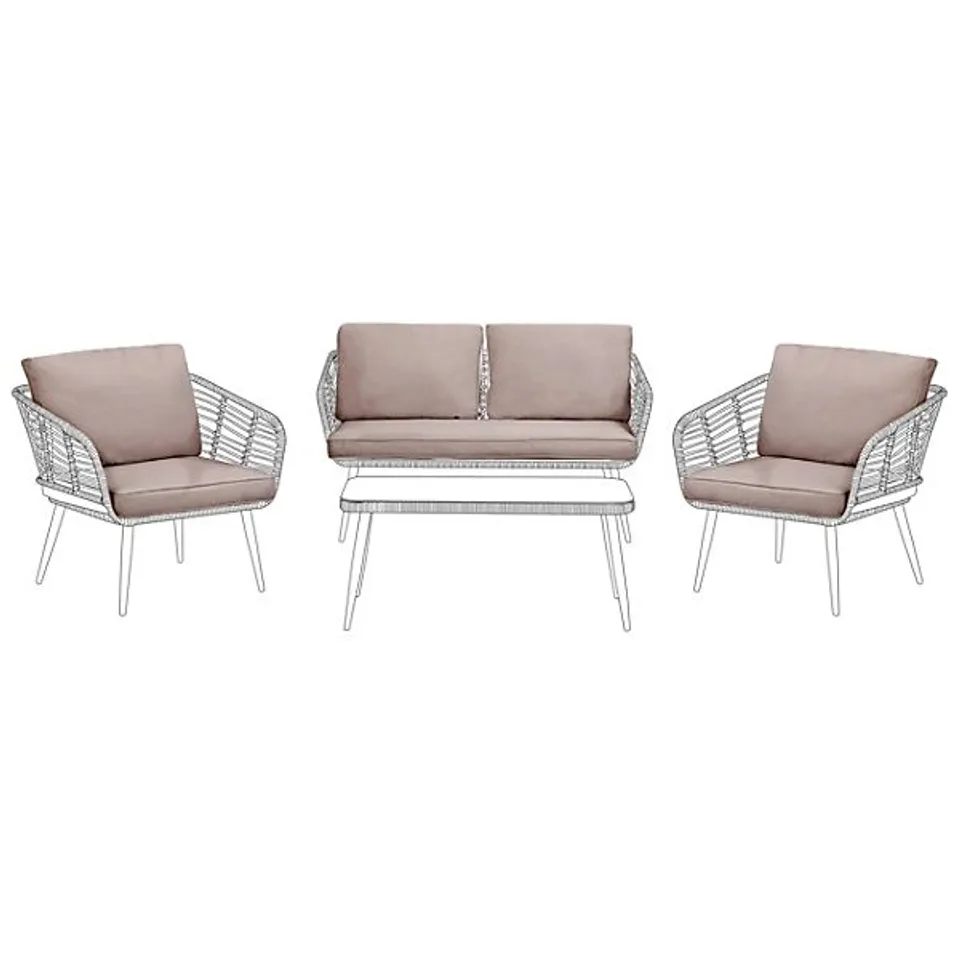 BOXED OUTDOOR CUSHION COVER SET CORINTH BEIGE