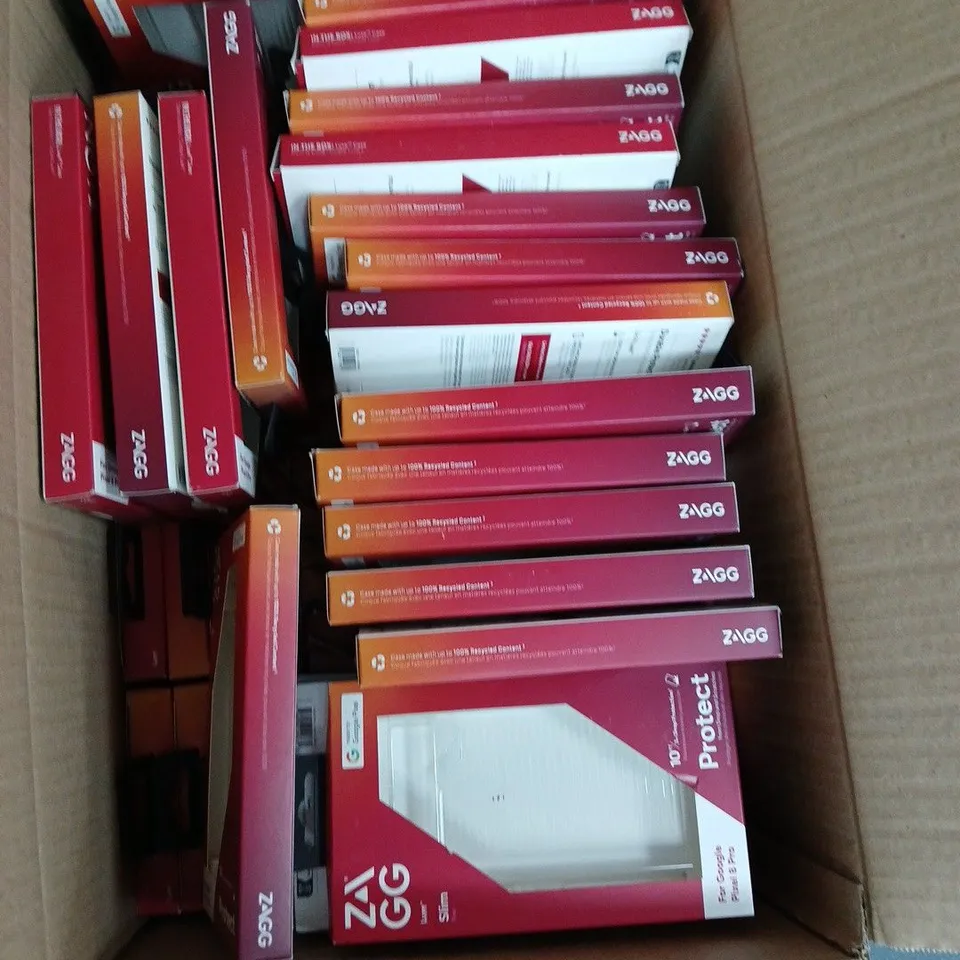 BOX OF APPROXIMATELY 70 ZAGG PROTECT SCREEN PROTECTOR FOR GOOGLE PIXEL 8 PRO 