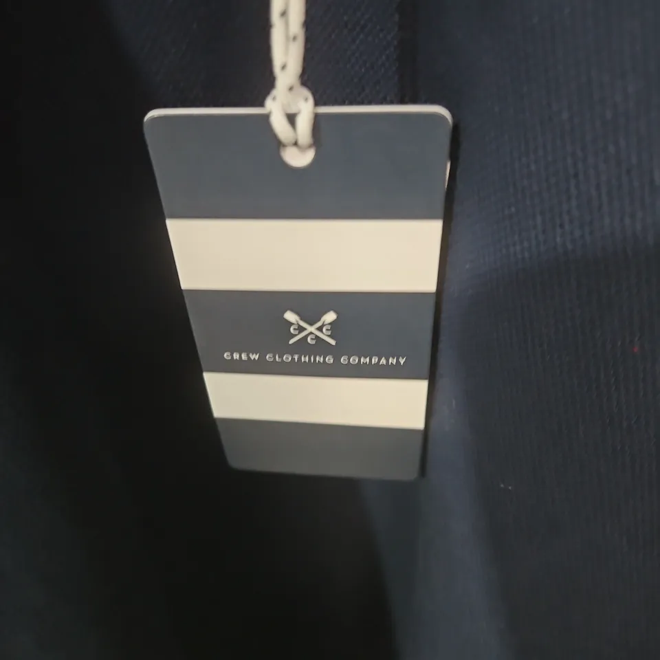 CREW CLOTHING COMPANY MEN'S NAVY ZIP-NECK JUMPER, SIZE M