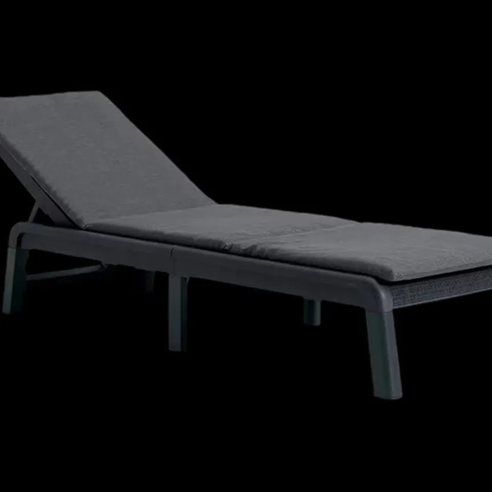BOXED KETER ATLAS SUN LOUNGER WITH CUSHION - GRAPHITE