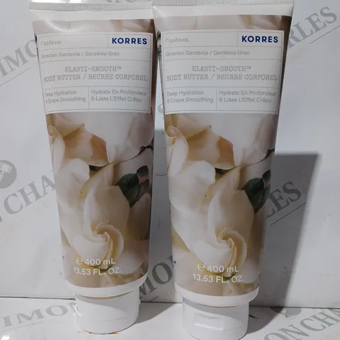 BOXED KORRES ELASTI SMOOTH MEGA SIZE BODY BUTTER DUO (400ML)