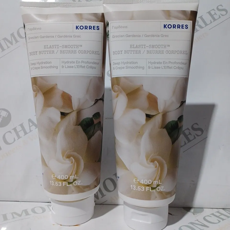 BOXED KORRES ELASTI SMOOTH MEGA SIZE BODY BUTTER DUO (400ML)