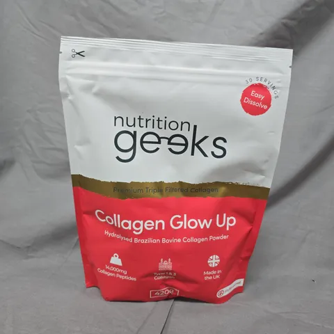 NUTRITION GEEKS COLLAGEN GLOW UP – HYDROLYSED BRAZILIAN COLLAGEN POWDER - 420G