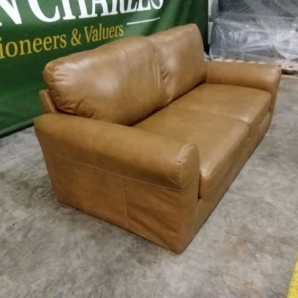 BAILEY 3 SEATER LEATHER SOFA - TAN RRP £879