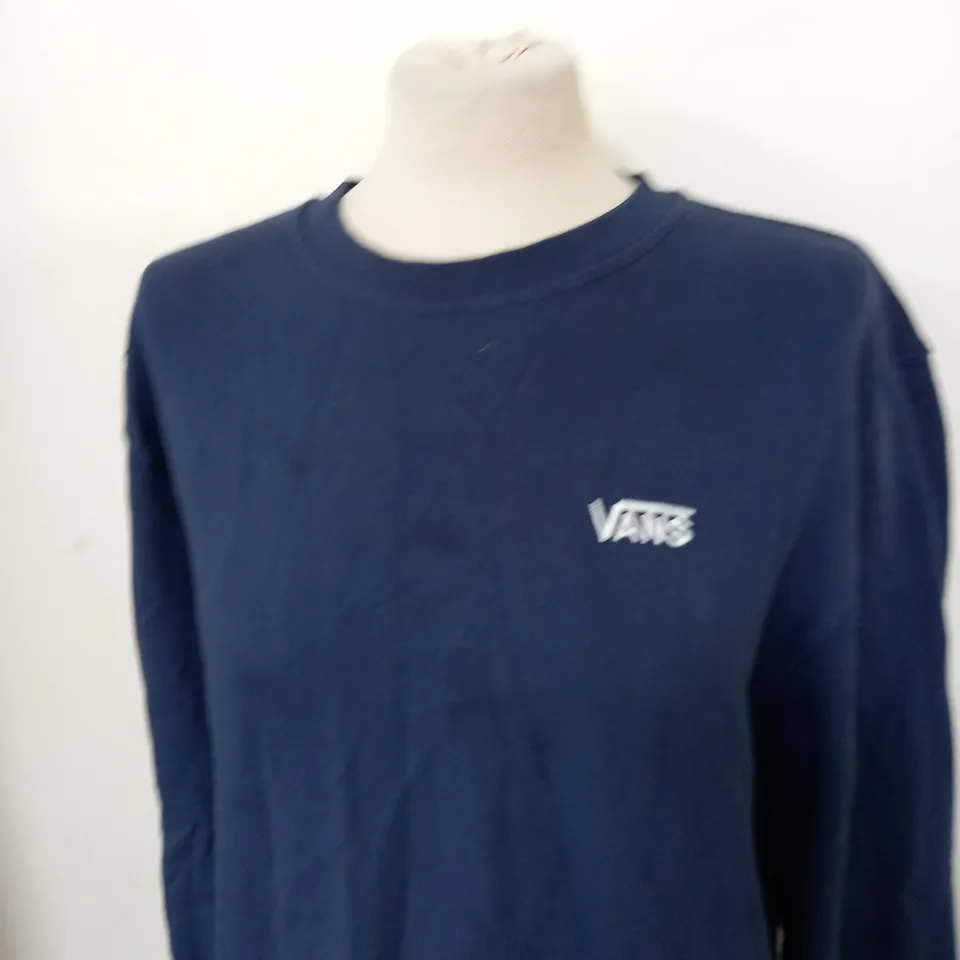 VANS LOGO NAVY BLUE SWEATSHIRT SIZE L