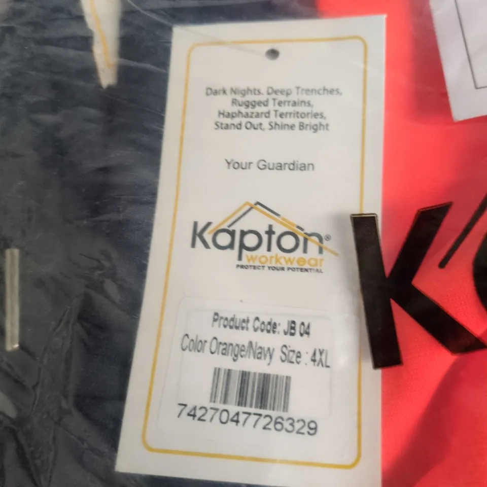 KAPTON WORKWEAR ORANGE/NAVY JACKET UK 4XL (PRODUCT CODE JB 04)