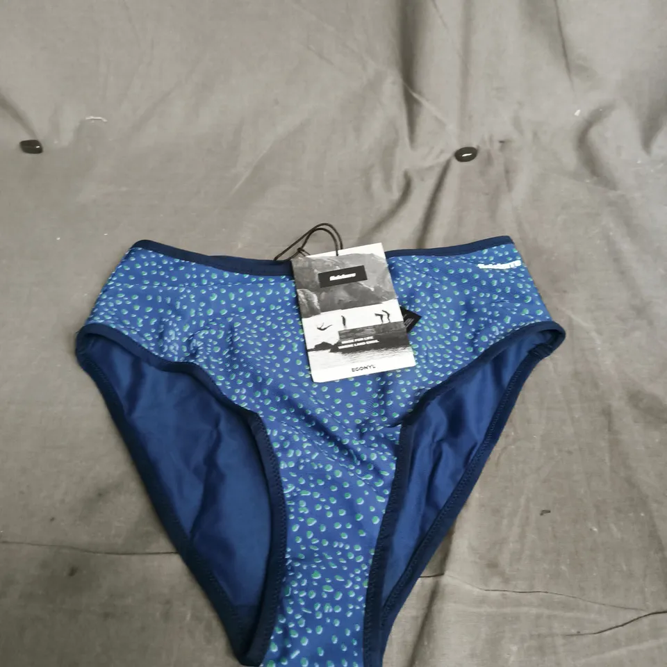FINISTERRE AILA REVERSIBLE HIGH-WAISTED BIKINI BOTTOM – EAGLE RAY PRINT, MIDNIGHT – UK 10
