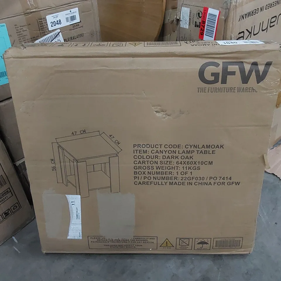 BOXED CANYON LAMP TABLE - DARK OAK (1 BOX)
