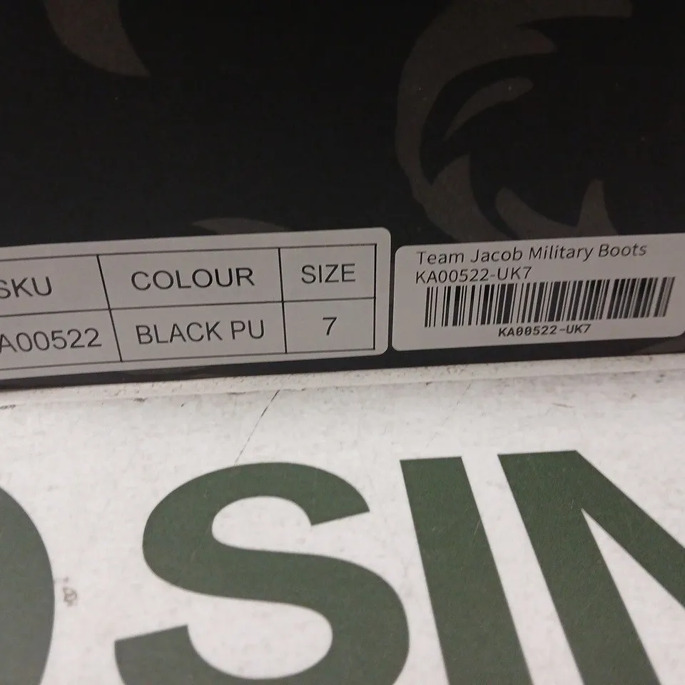 KOI UK 7 TEAM JACOB MILITARY BOOTS – BLACK BOXED