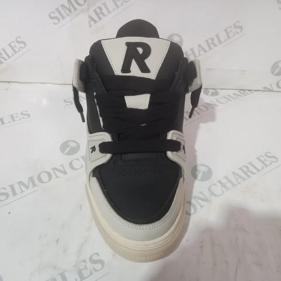 PAIR OF REPRESENT STUDIO SNEAKERS IN BLACK/OFF WHITE UK SIZE 6