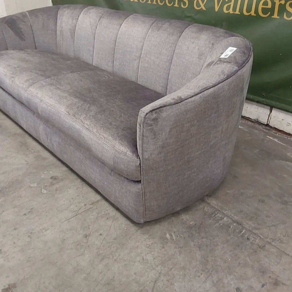 QUALITY DESIGNER BRIDGITTE 3 SEATER UPHOLSTERED SOFA - GREY
