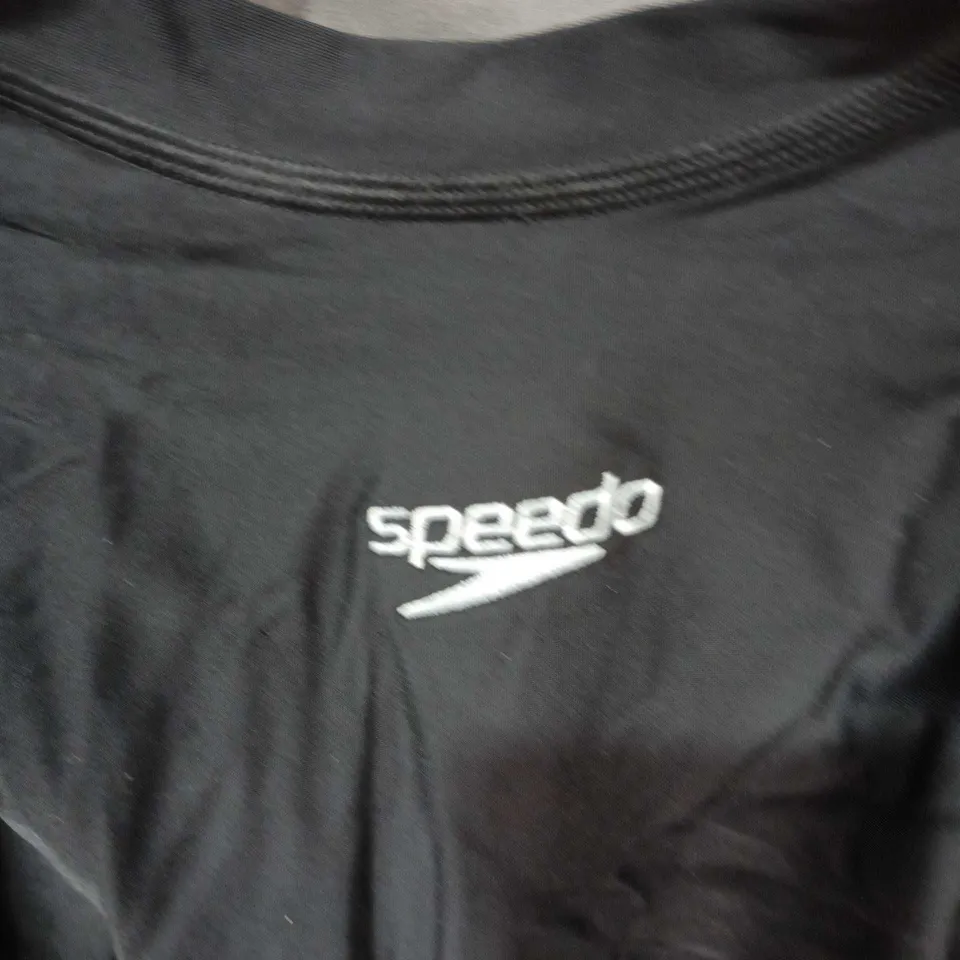 SPEEDO BLACK ONE-PIECE SWIMSUIT WITH FRONT ZIP – TAG ATTACHED UK SIZE 16/38